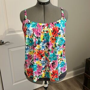 Colorful swim top. Size 14
